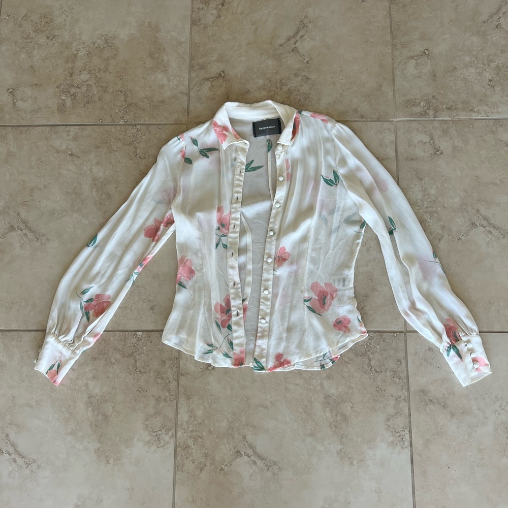 Reformation Floral Button Up